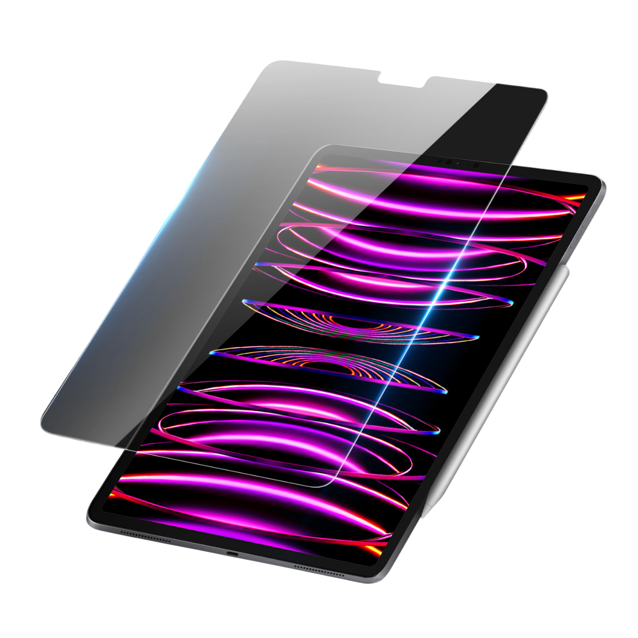 Tablet with screen protector.