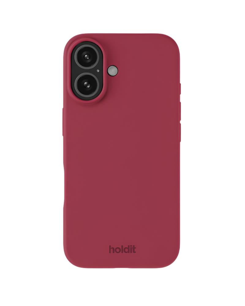 Rød mobiltelefoncover med to kameraåbninger.