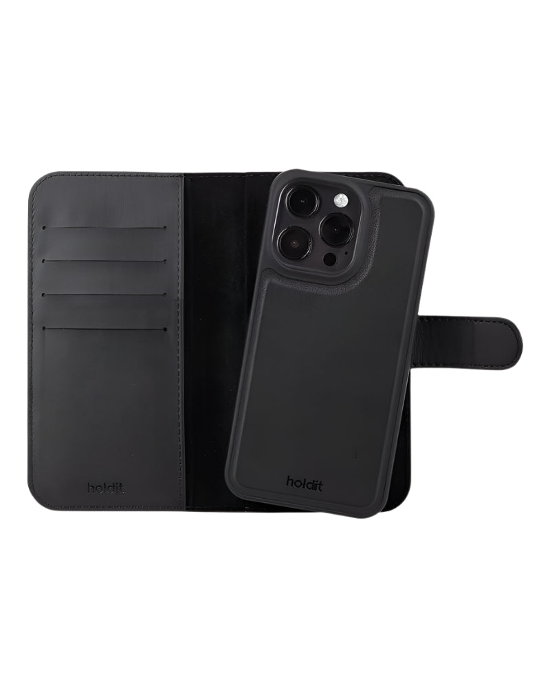 Sort mobilcover med kortholder.