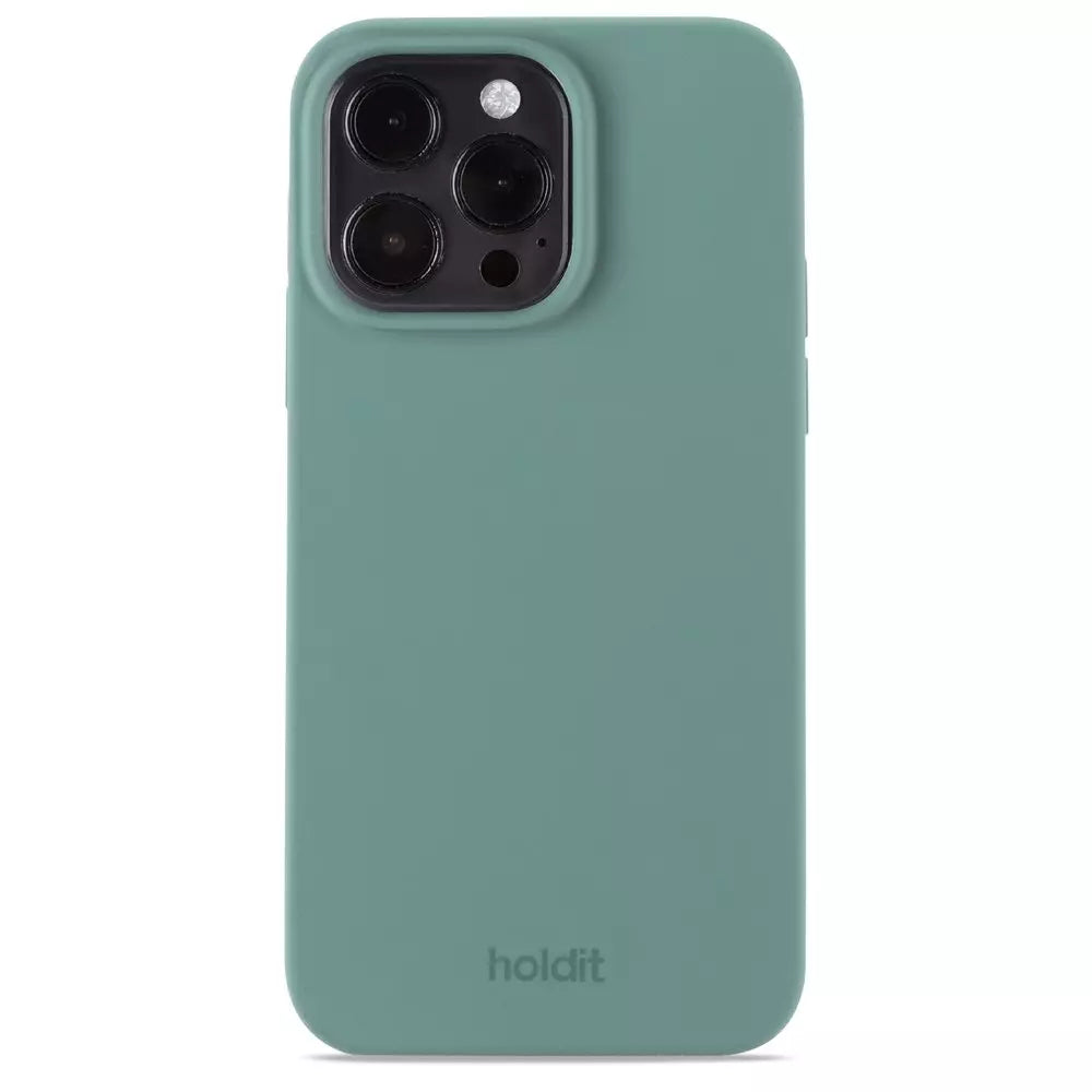 Grønt mobilcover med kameraudskæring.