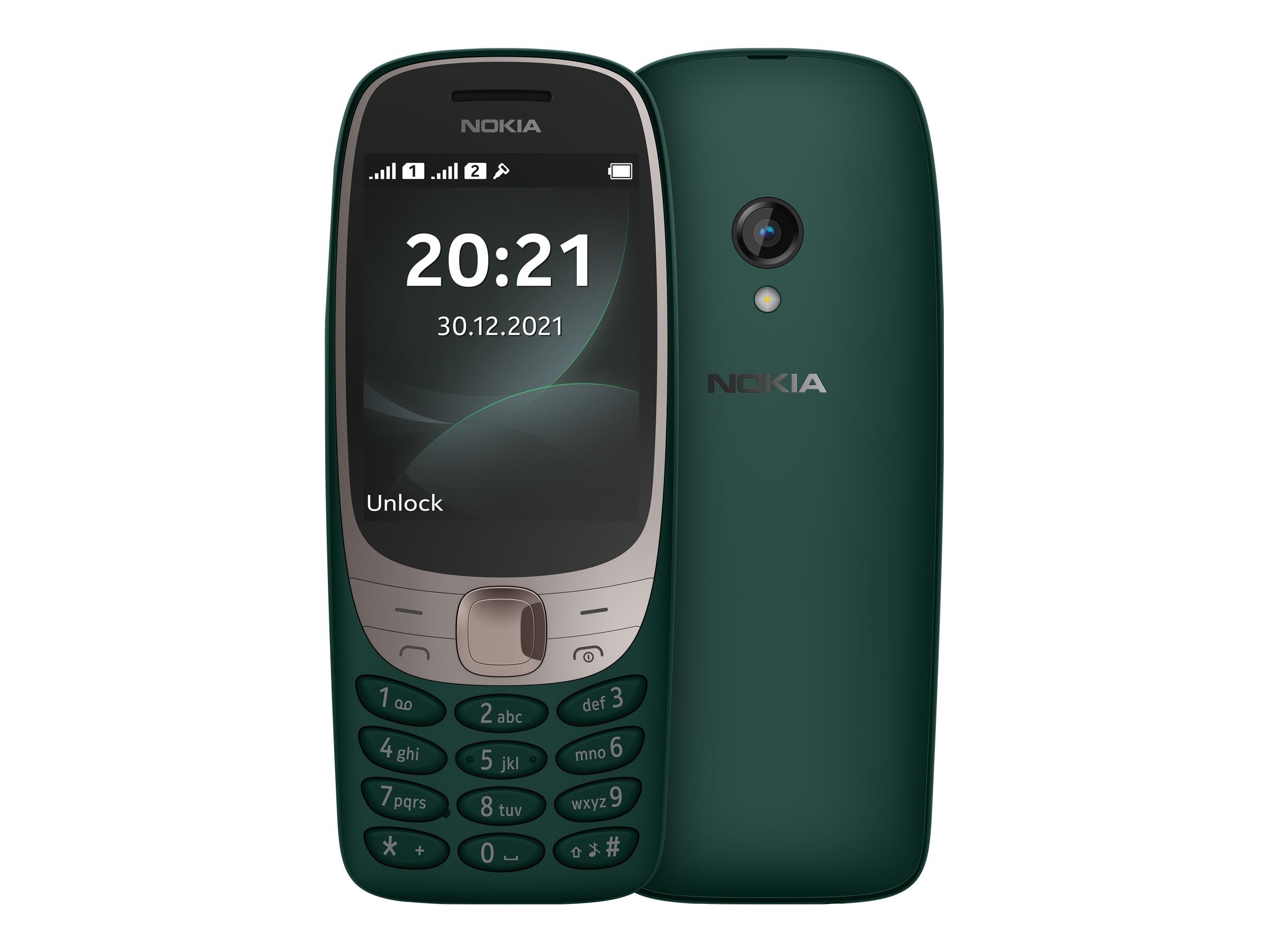 Grøn Nokia mobiltelefon.