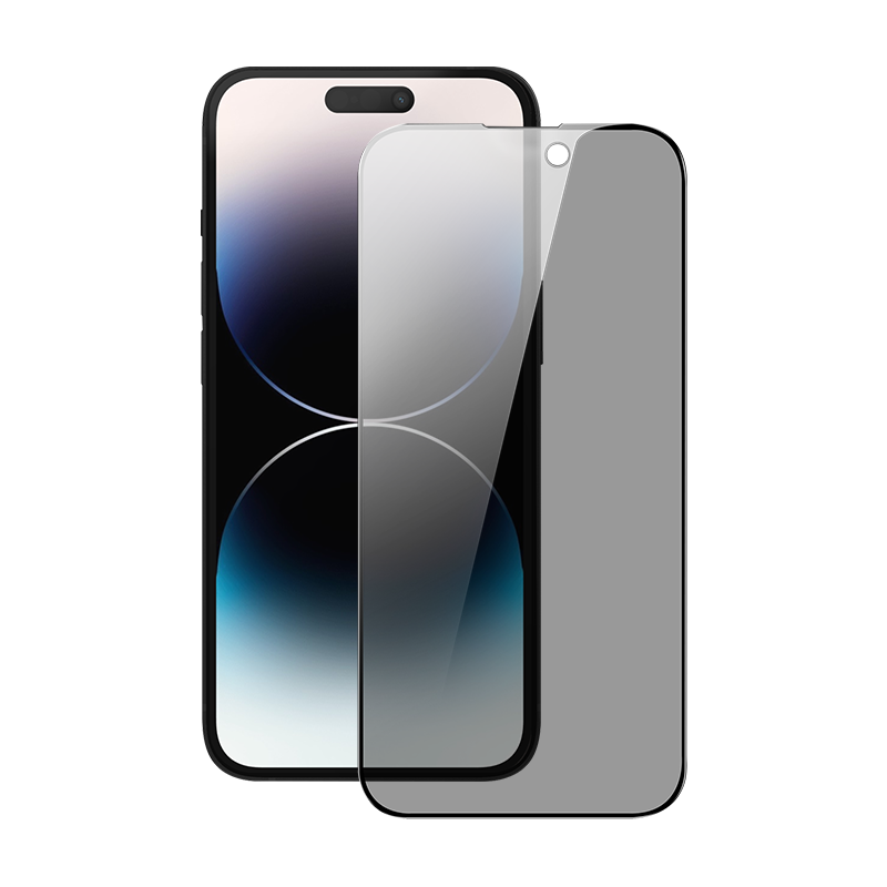 Smartphone med skærmbeskyttelse.