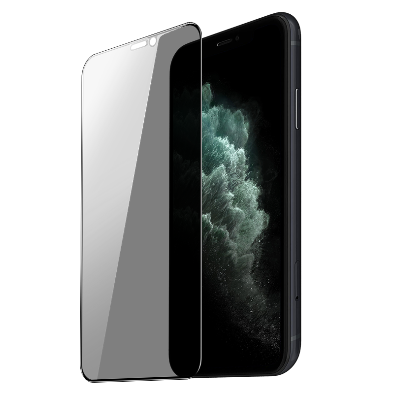 Smartphone med skærmbeskyttelse.