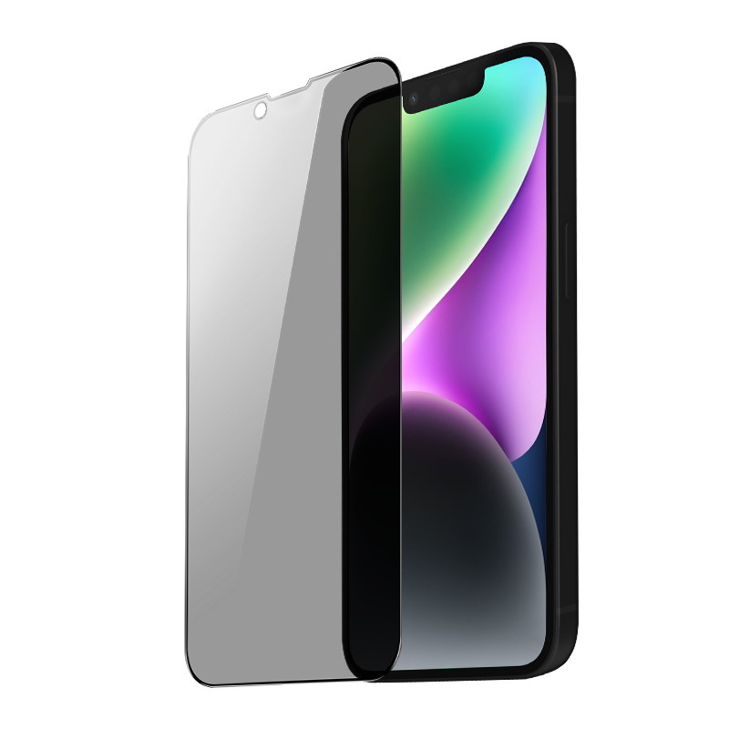 Smartphone med skærmbeskyttelse.