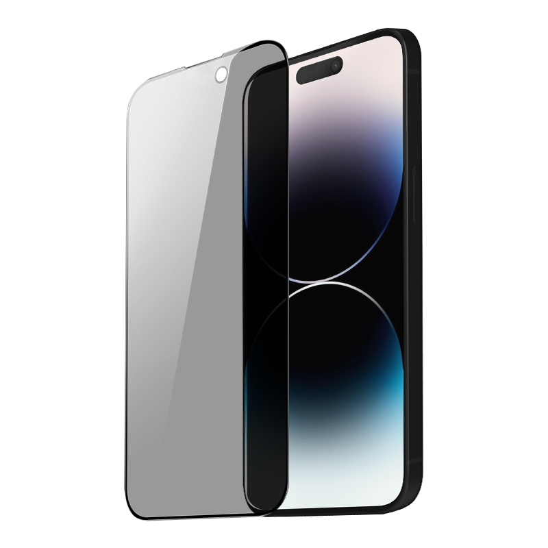 Smartphone med skærmbeskyttelse.