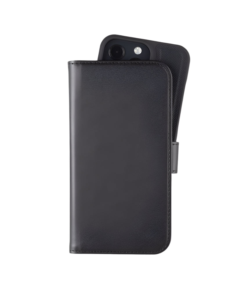 Sort mobilcover med kortholder.