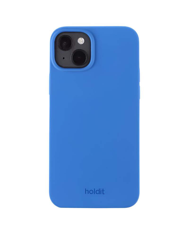 Blå telefoncover med kameraudskæring.