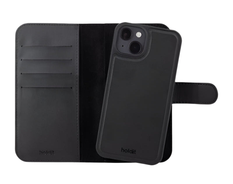 Sort mobilcover med kortholder.