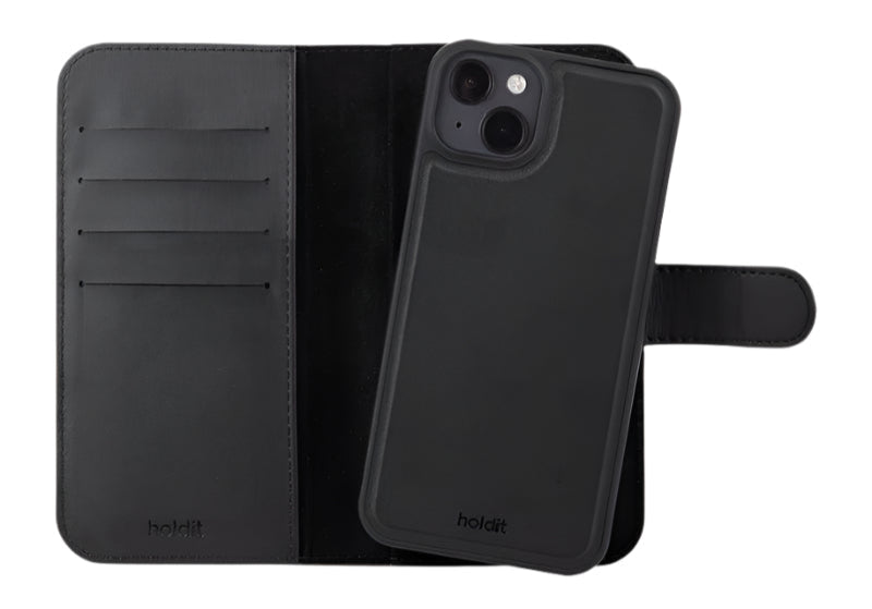 Sort mobilcover med kortholder.