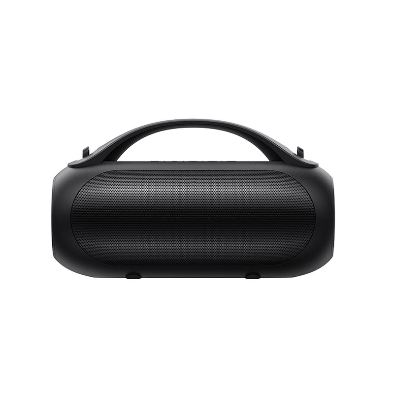 Black portable speaker.