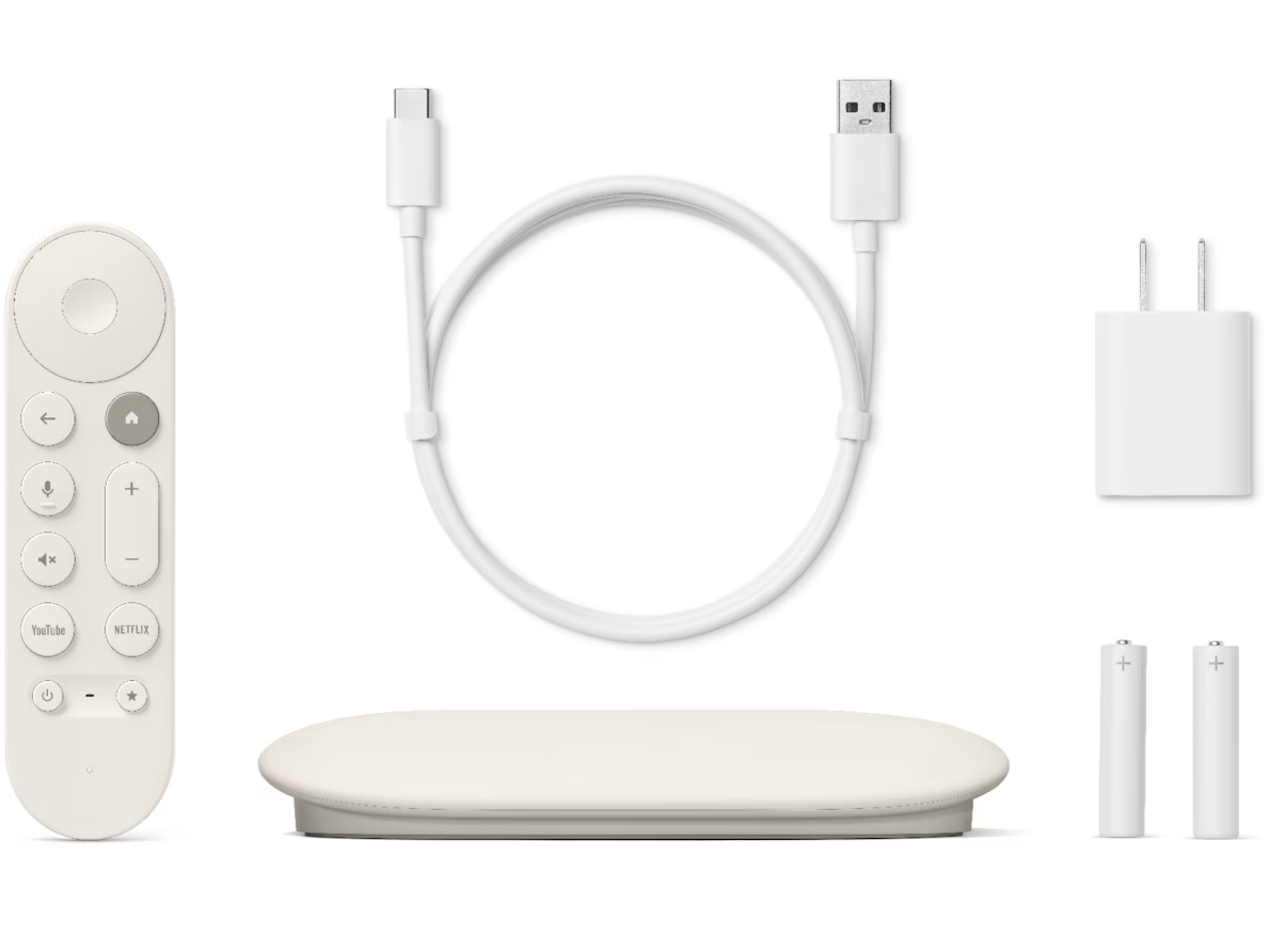 Streaming device with remote and accessories.