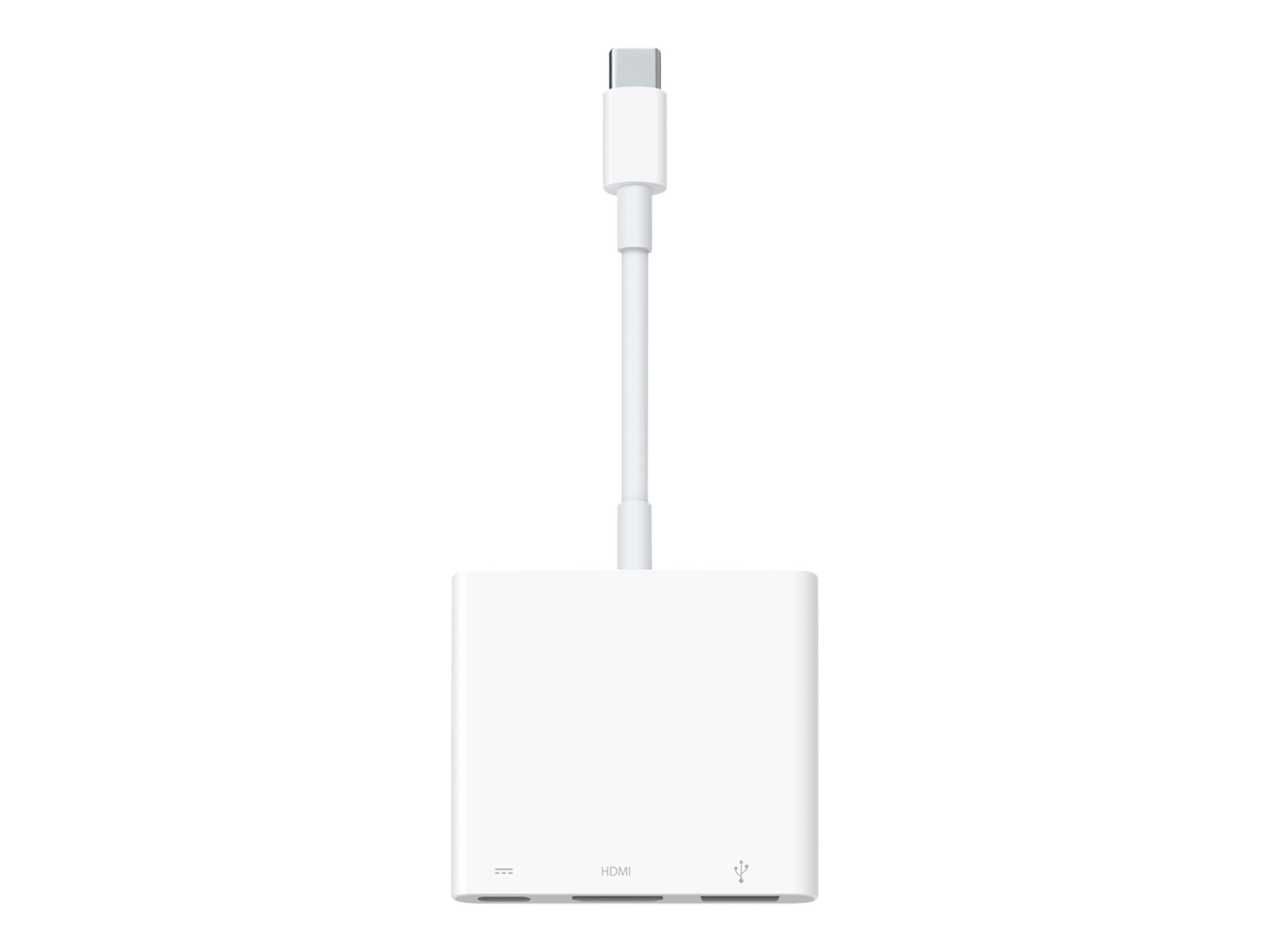 Hvid USB-C til HDMI adapter.
