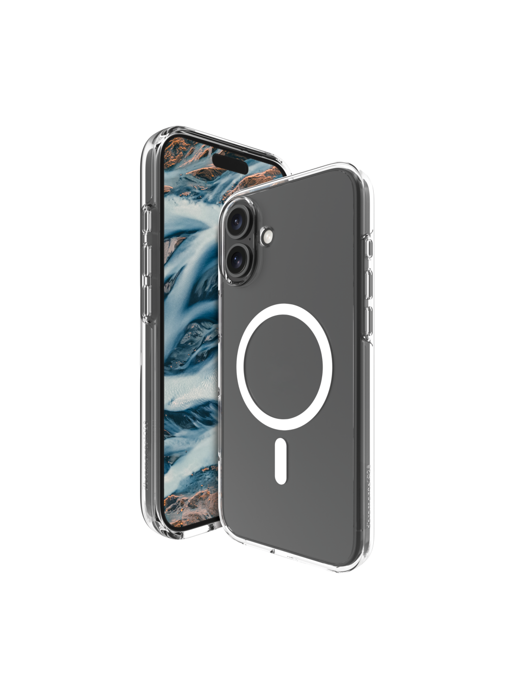 To gennemsigtige mobilcovers med MagSafe.