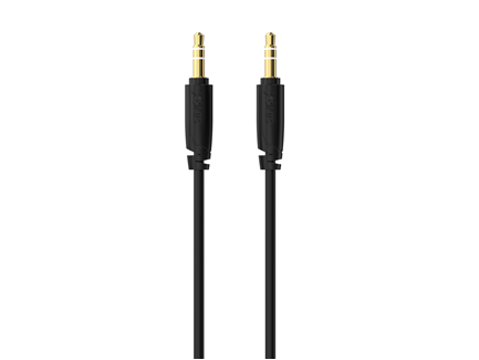 Sort lydkabel med guldstik.