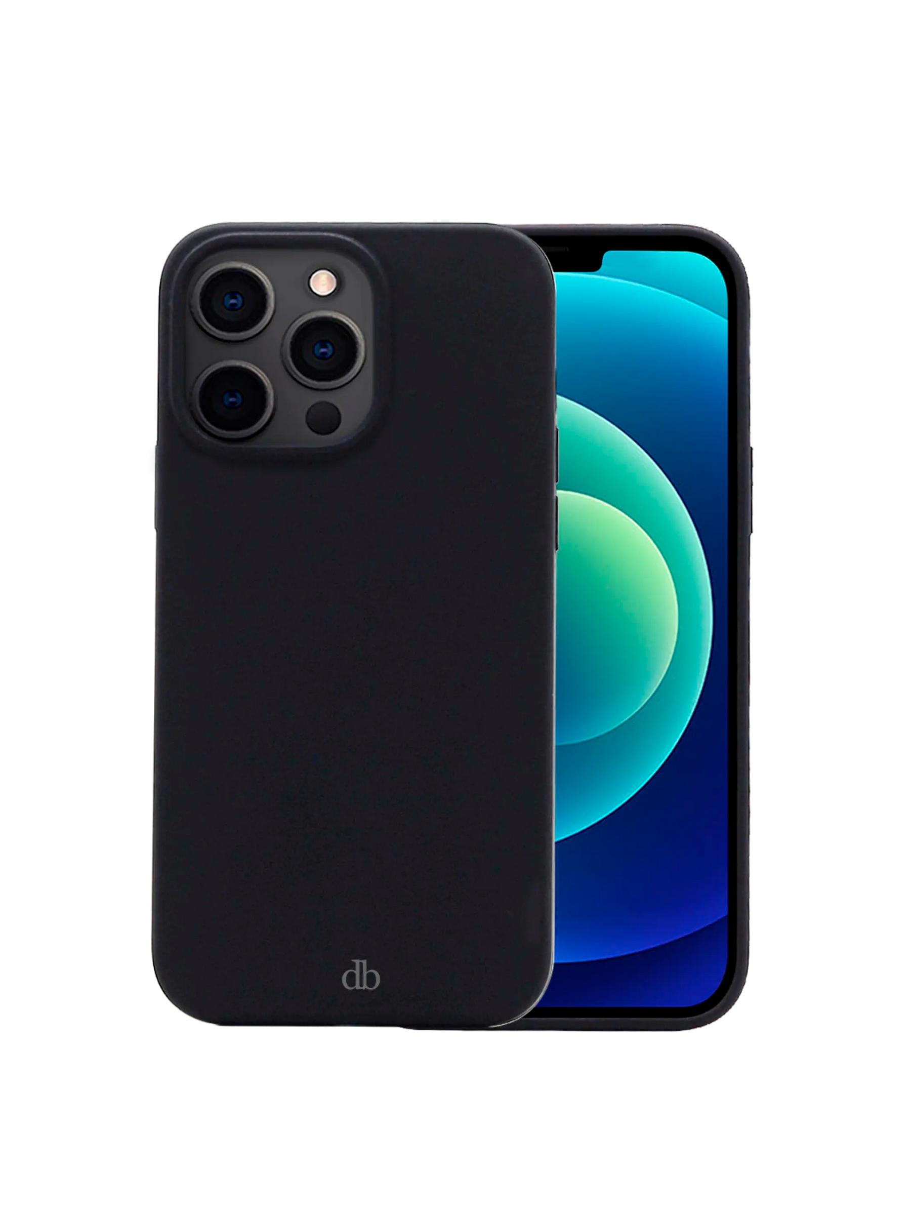 Sort mobiltelefon med cover.