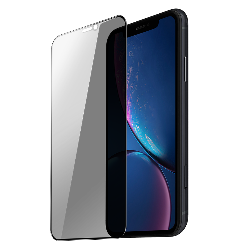 Smartphone med skærmbeskyttelse.