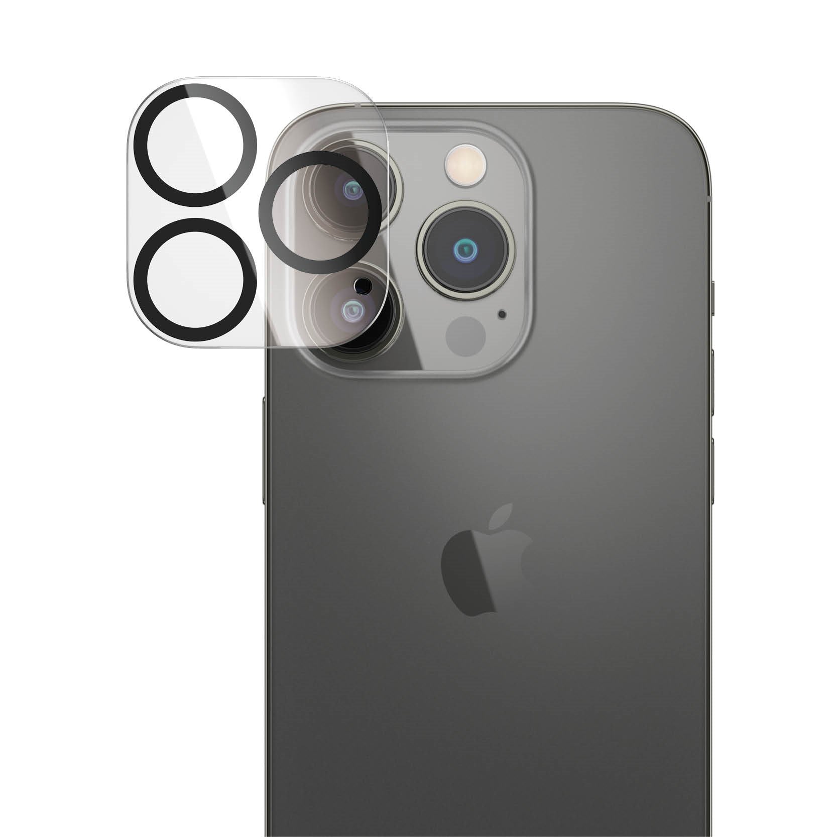iPhone med kameralinsebeskytter.
