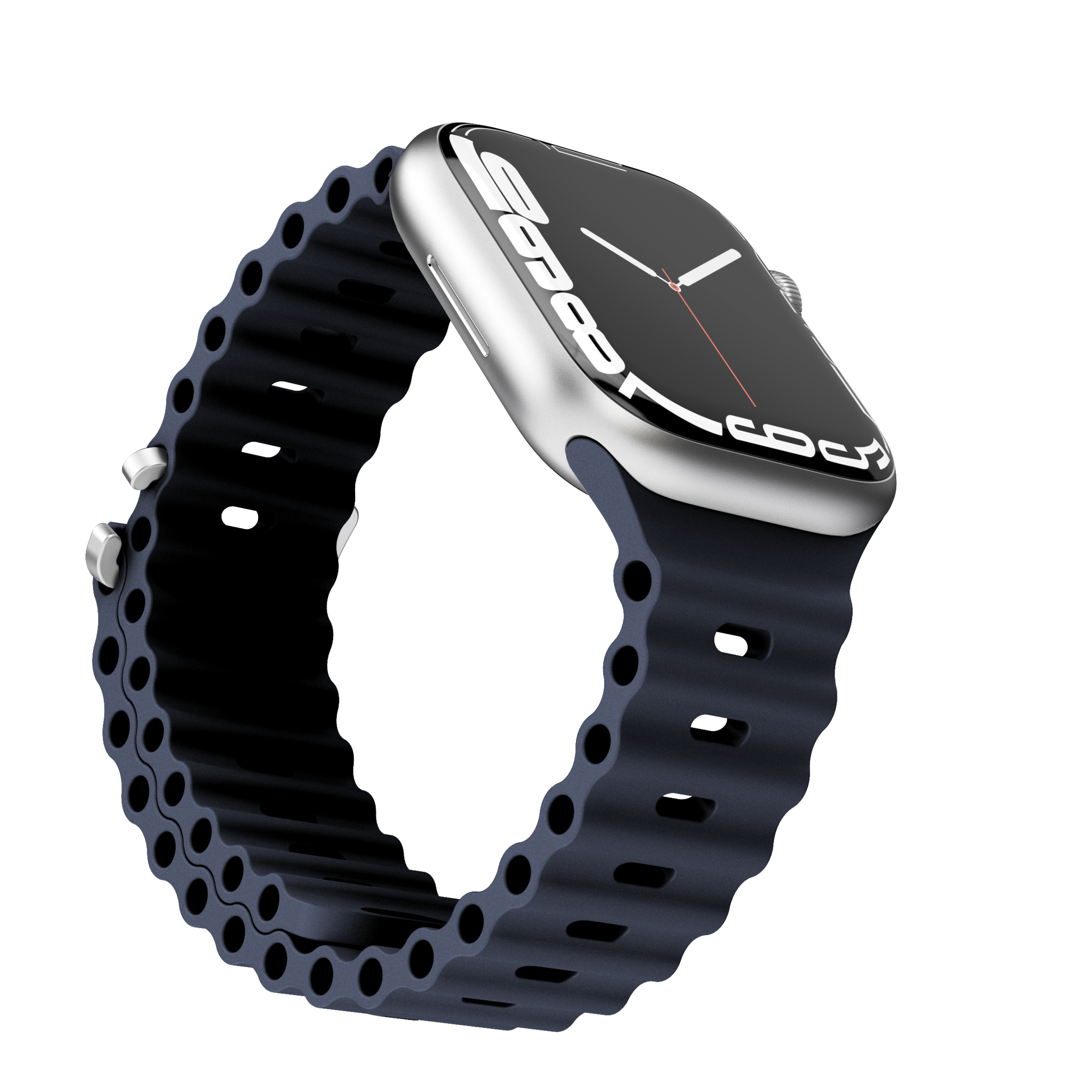 Smartwatch med sort rem.