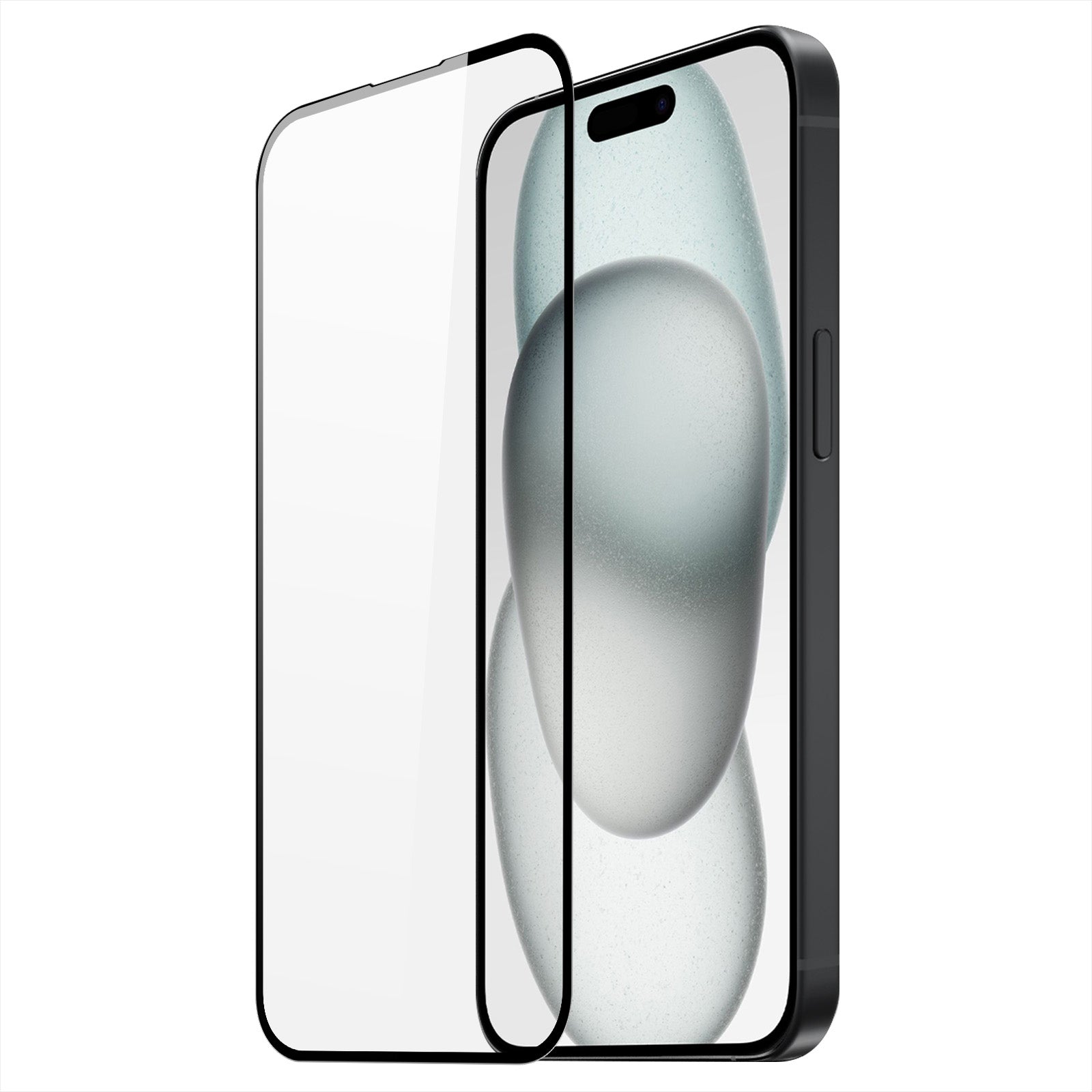 Smartphone with screen protector.