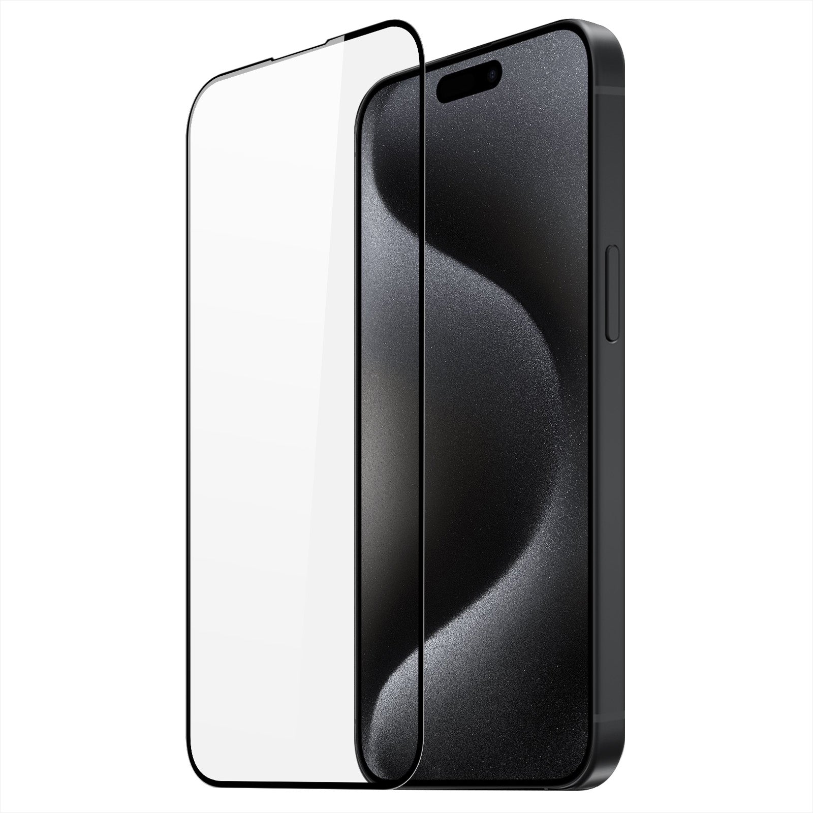 Smartphone with screen protector.
