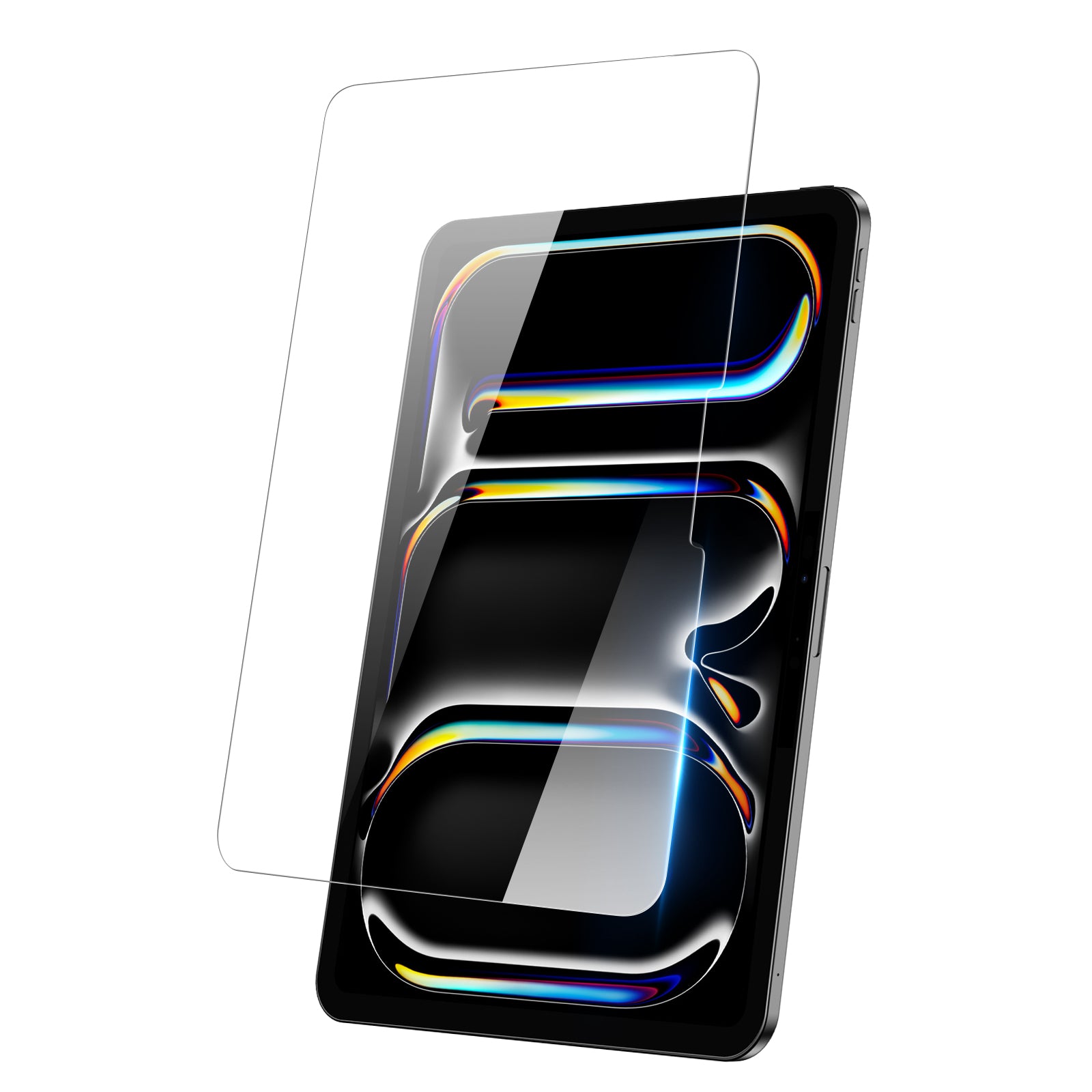 Tablet with a screen protector.