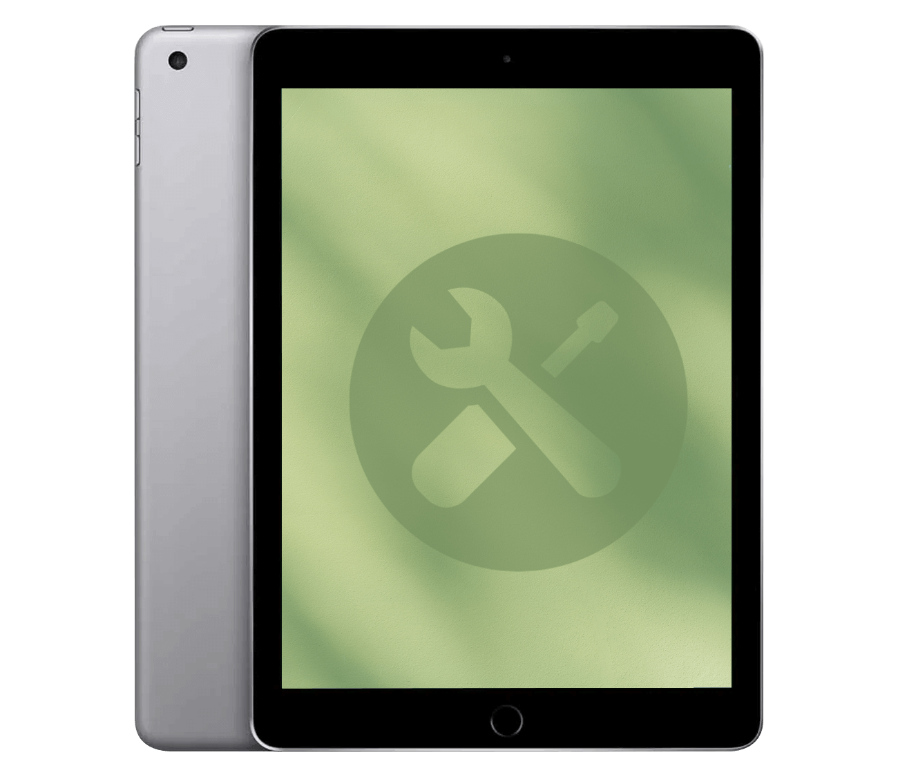 iPad med reparationssymbol.