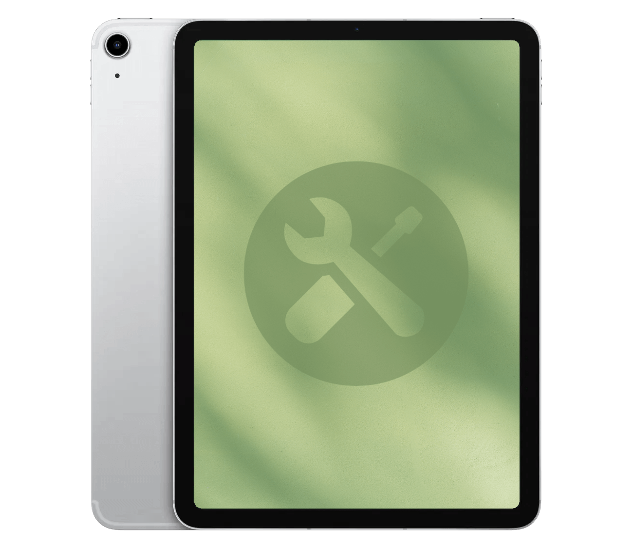 iPad med reparationssymbol.
