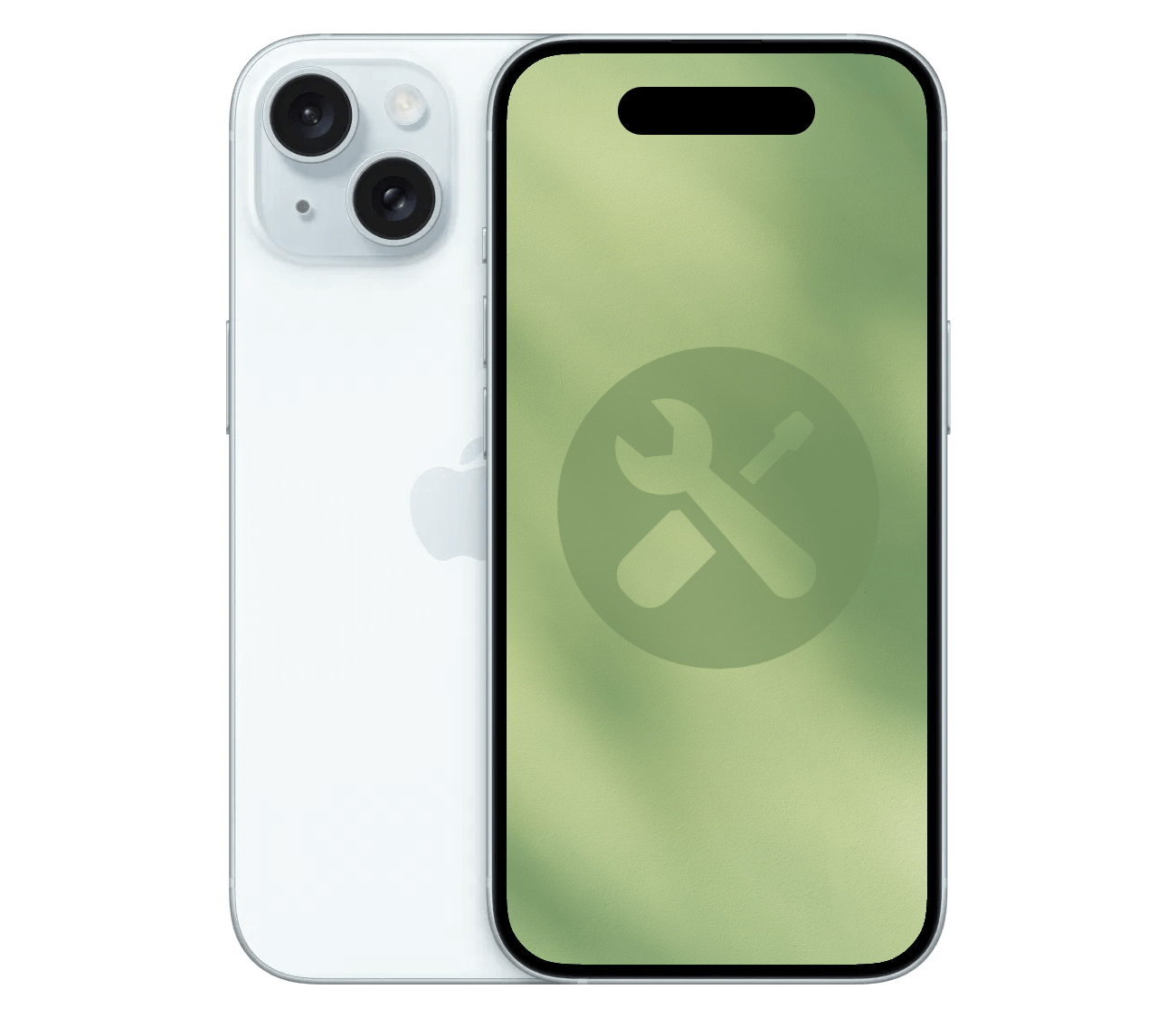 iPhone med reparationssymbol