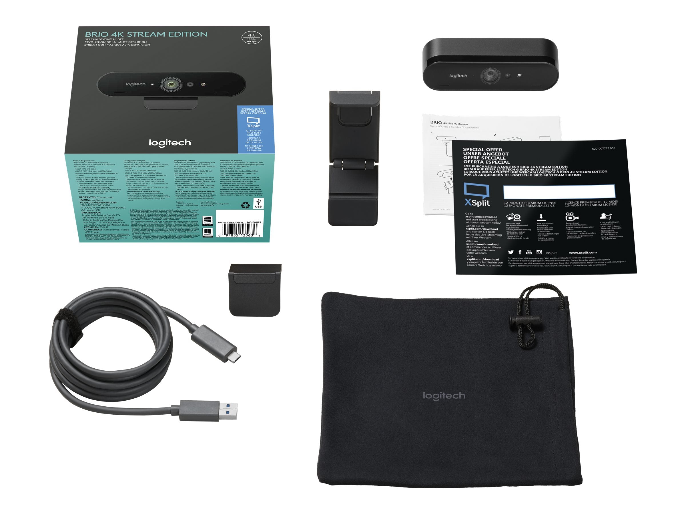 Logitech webcam og tilbehør.