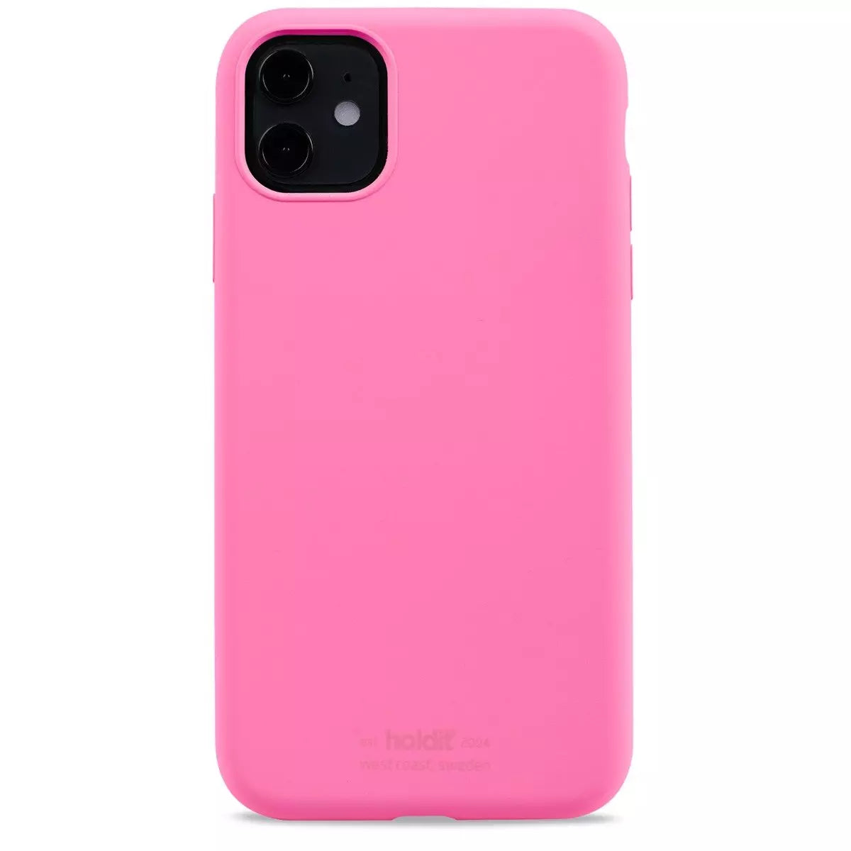 Lyserød telefoncover.