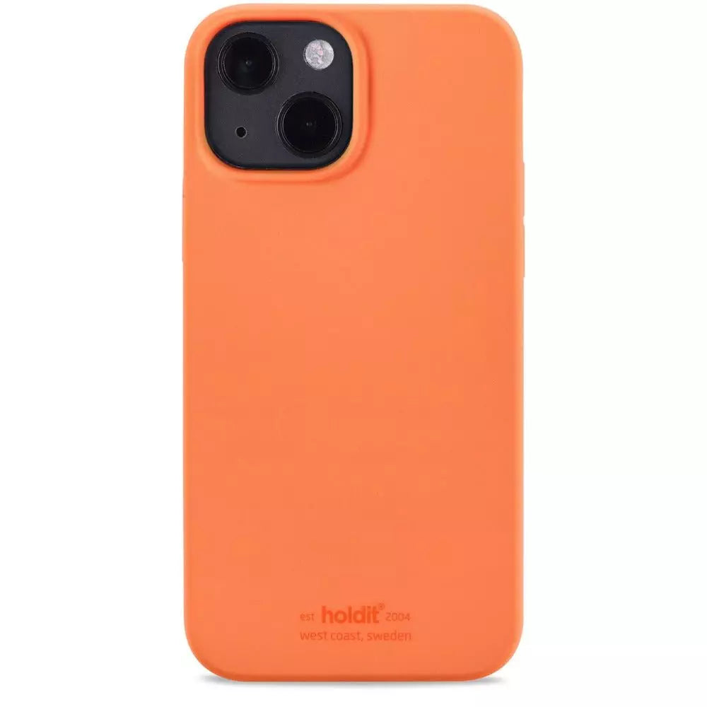 Orange mobilcover med to kameraudskæringer.