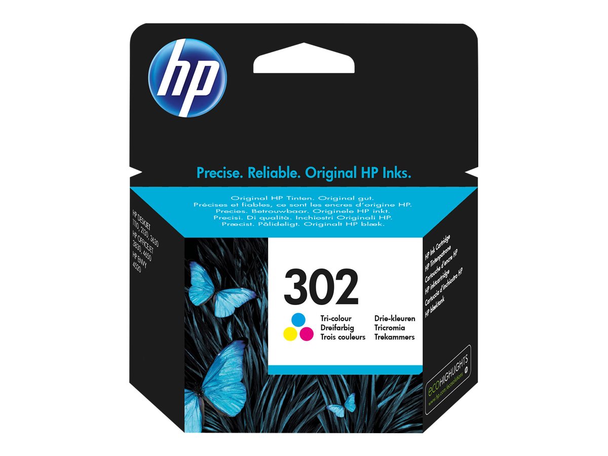 HP 302 blækpatron emballage.