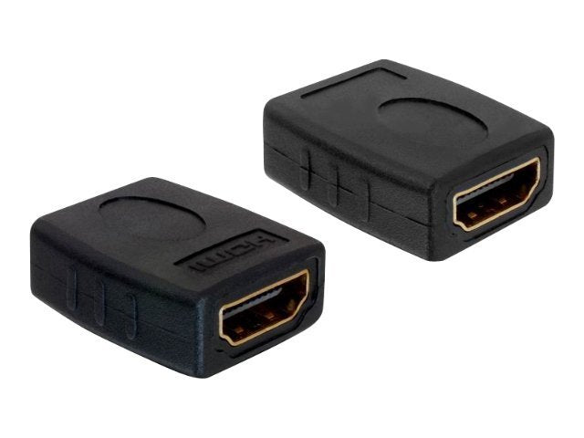 To HDMI-adaptere i sort.
