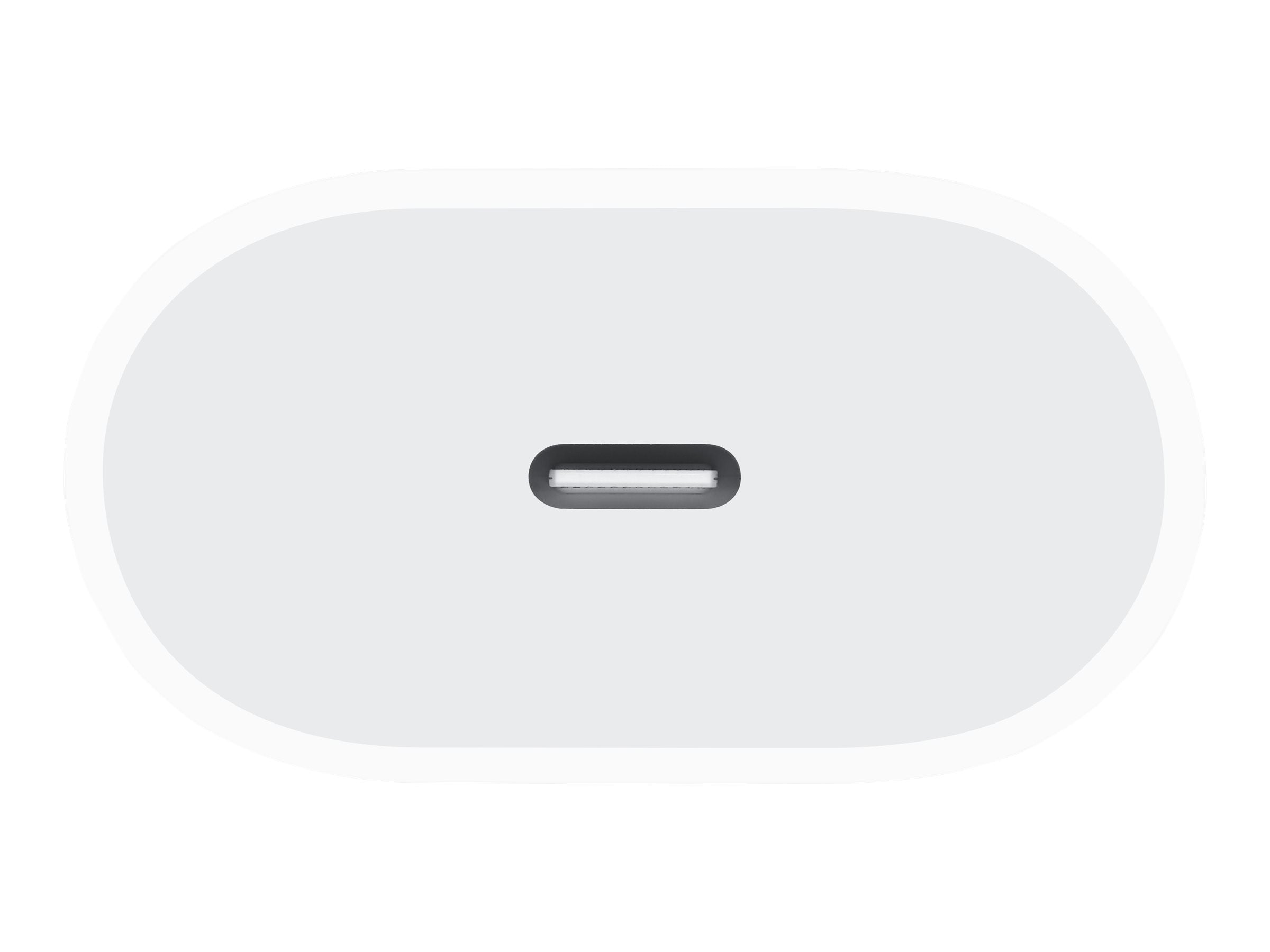 Hvid USB-C opladeradapter.