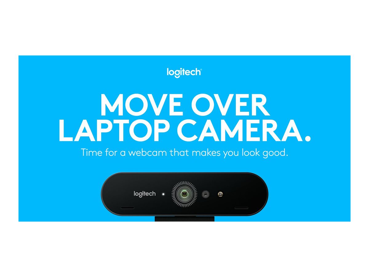 Logitech webcam på blå baggrund.