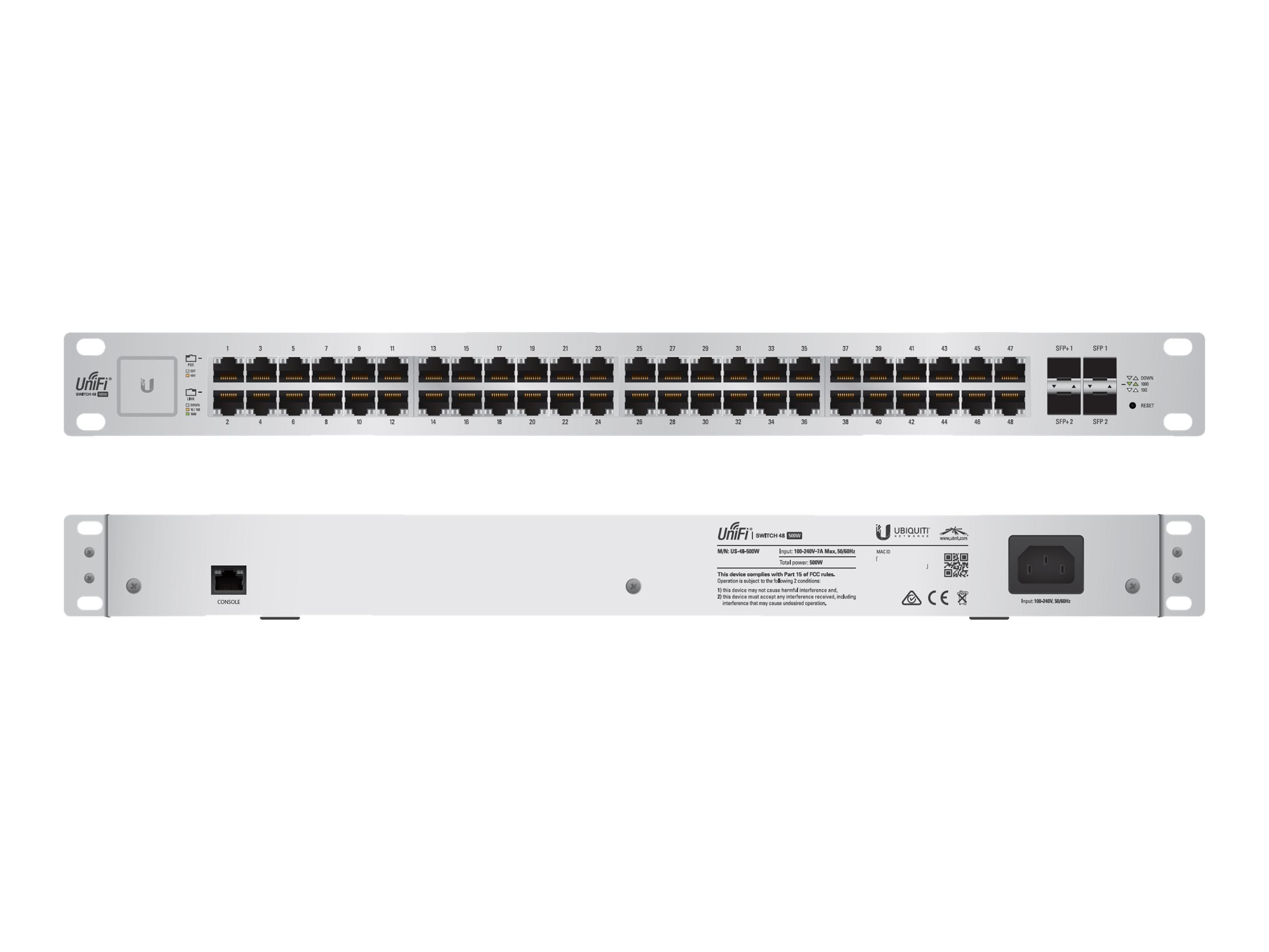 Ubiquiti UniFi Switch US-48-500W Switch 48-porte Gigabit PoE+ - Lootbox.dk