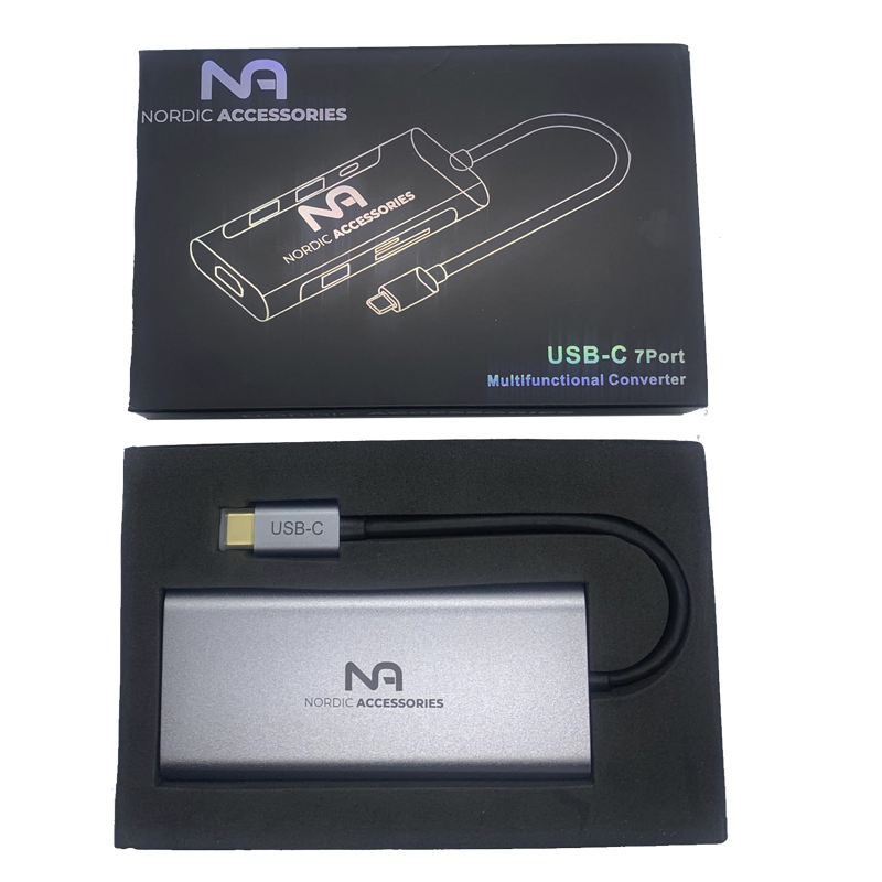 Nordic Accessories NOR-UH07-3 7-in-1 USB-C Dock - Lootbox.dk