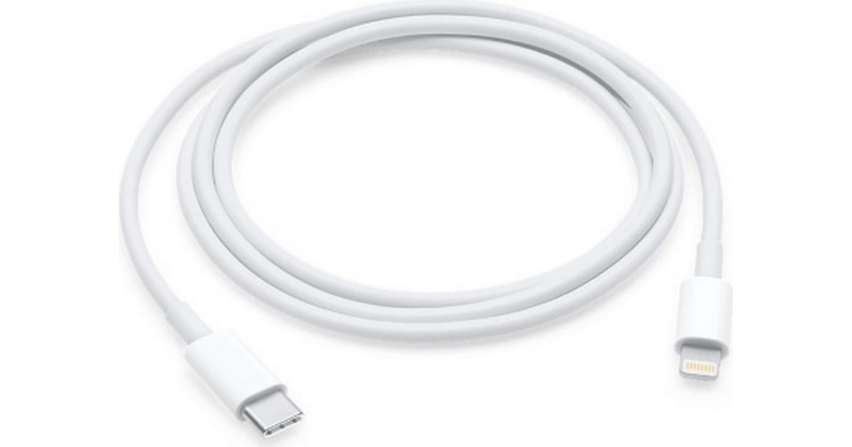 Hvid USB-C til Lightning-kabel.