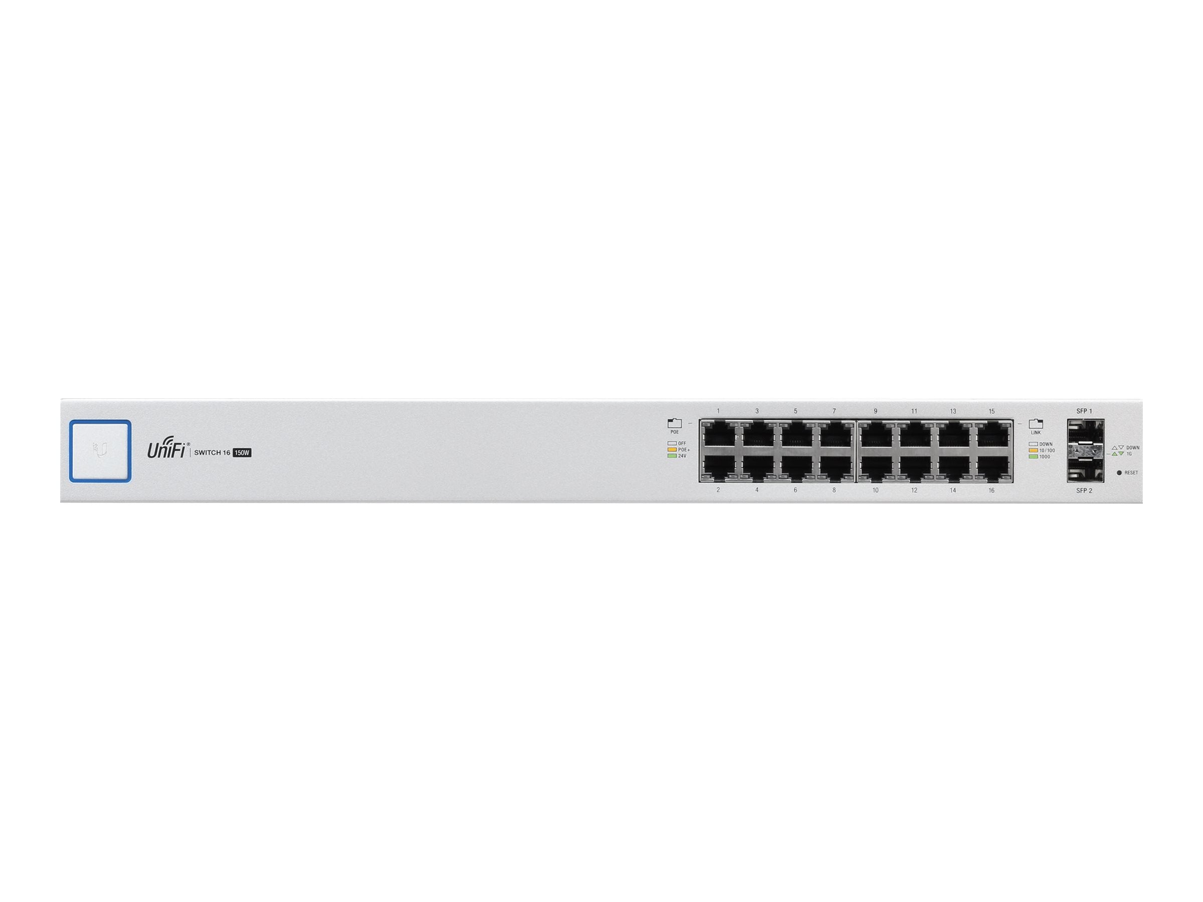 Ubiquiti UniFi Switch US-16-150W Switch 16-porte Gigabit PoE+ - Lootbox.dk