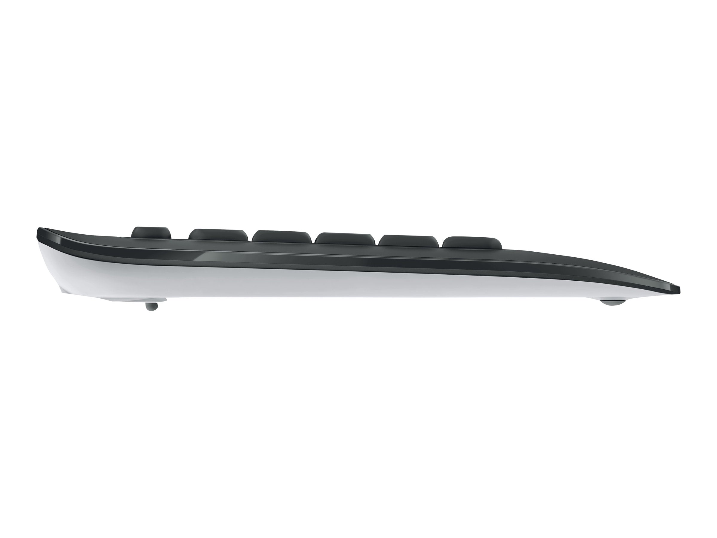 Sideprofil af sort tastatur.