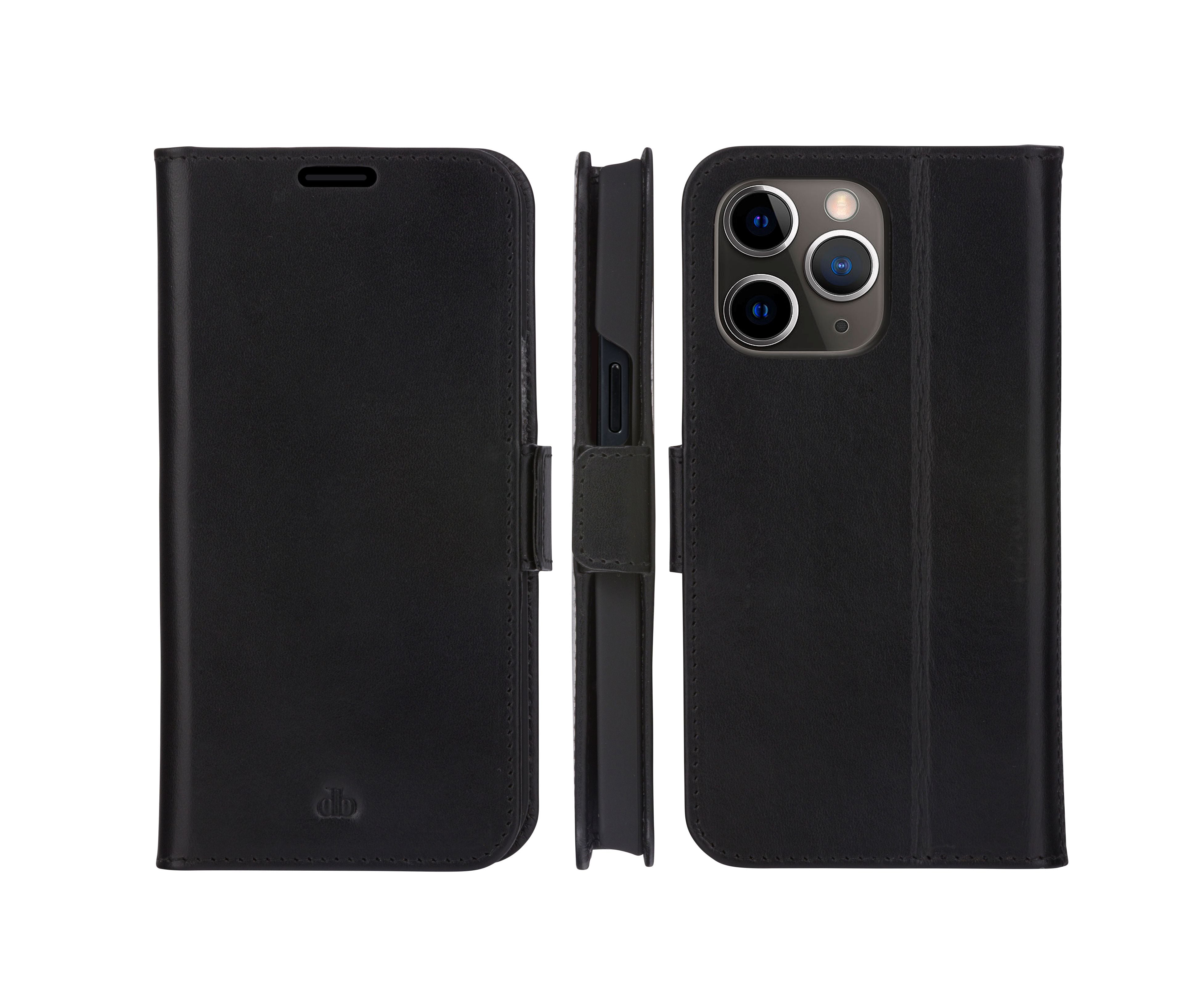 Sort lædertelefonetui