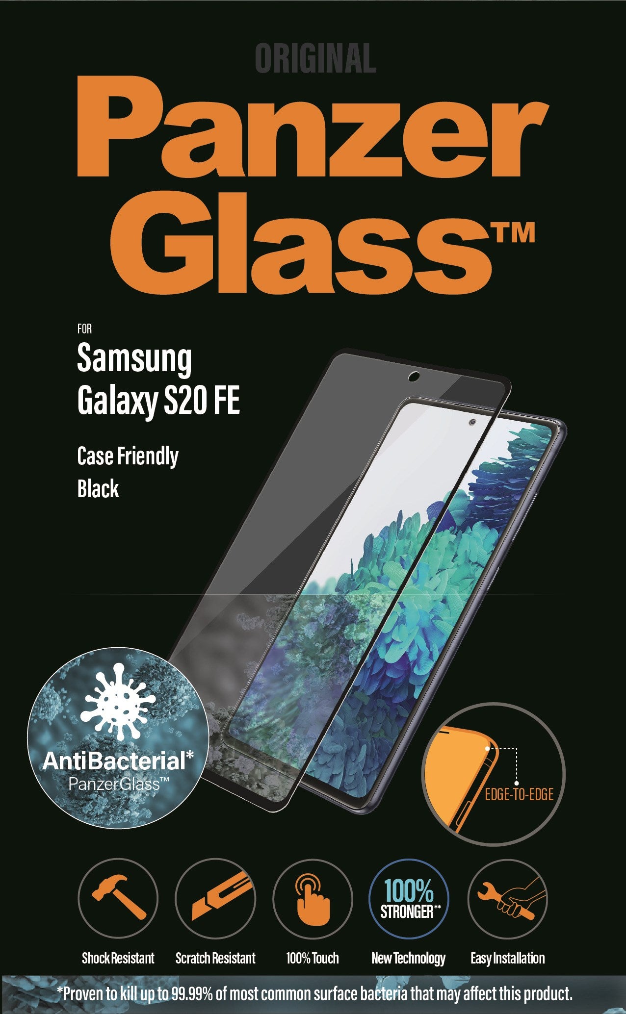 PanzerGlass til Samsung Galaxy S20 FE.
