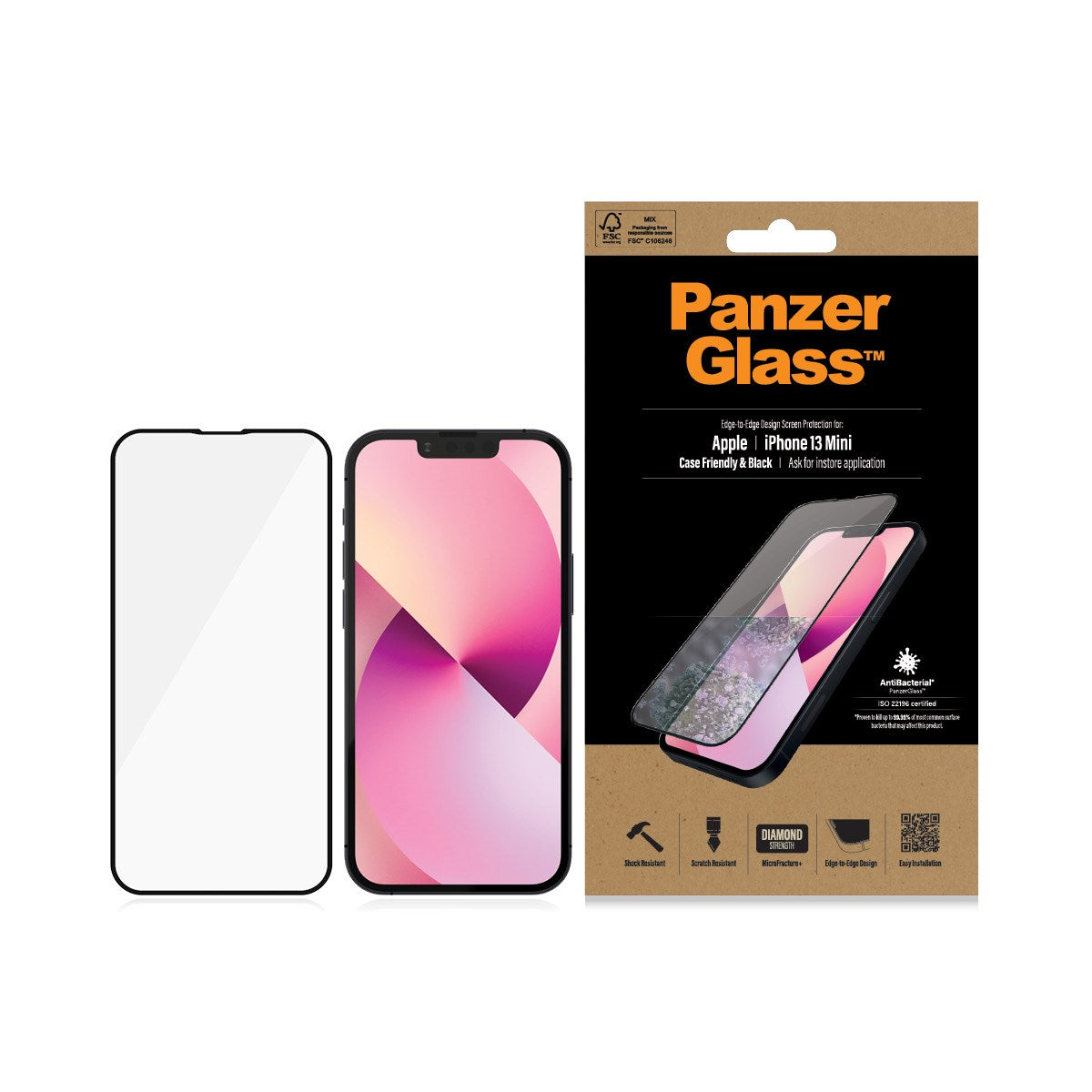 Panserglas til iPhone 13 Mini.