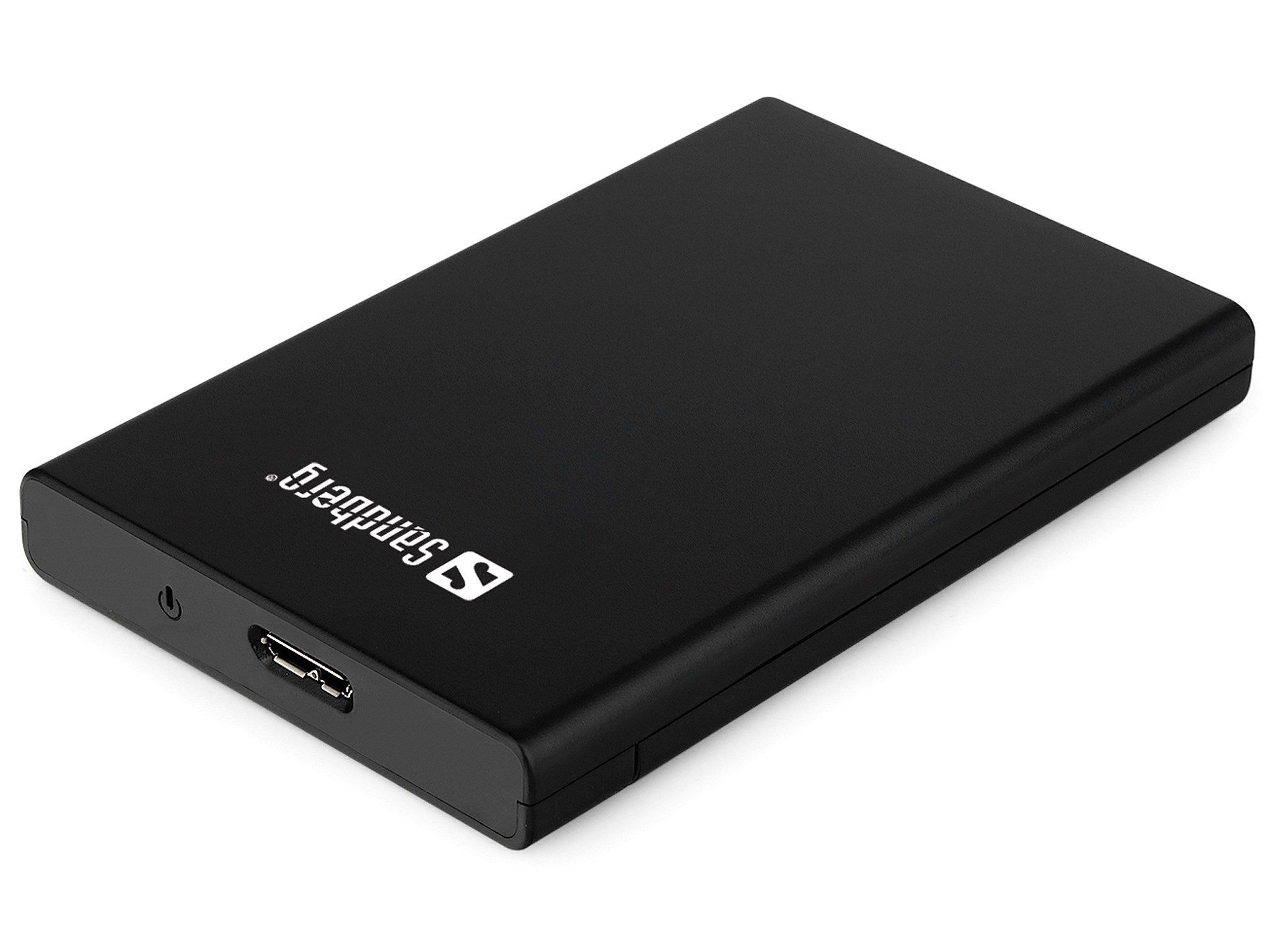 Sort ekstern harddisk.