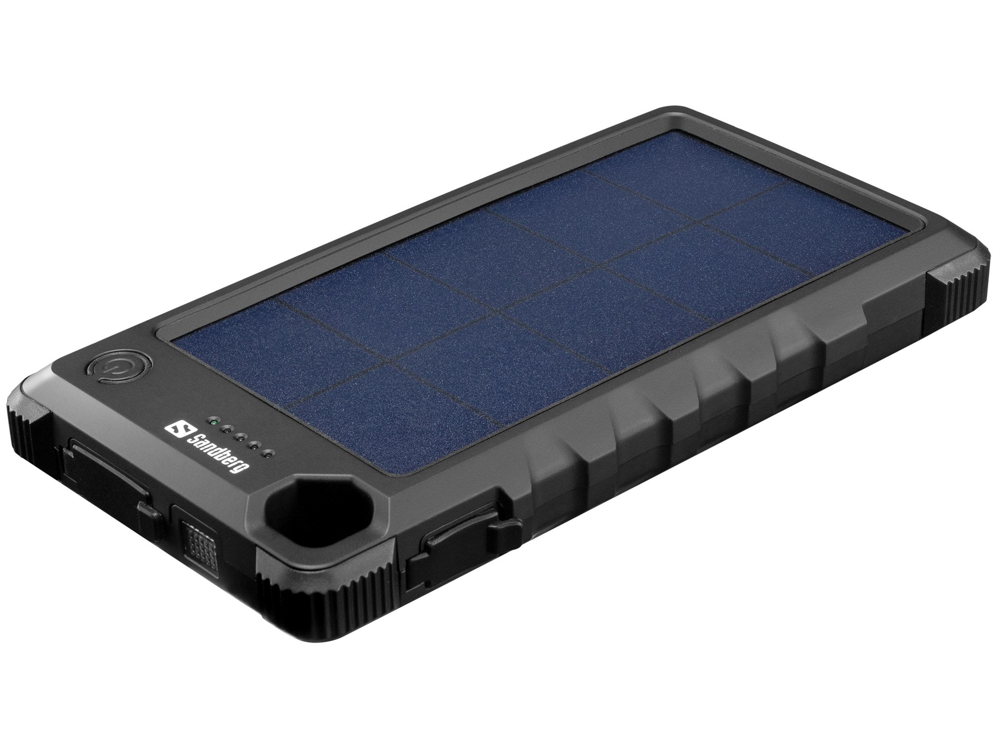 Solcelleoplader i sort design.