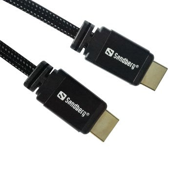 Sort HDMI-kabel med Sandberg-logo.