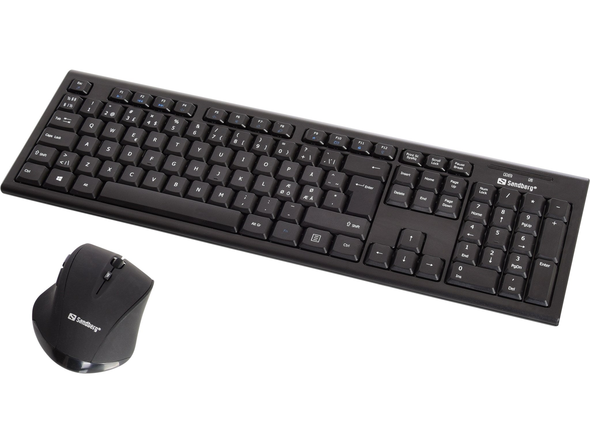 Sort tastatur og mus.