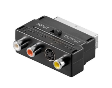 SCART-adapter med RCA-stik.