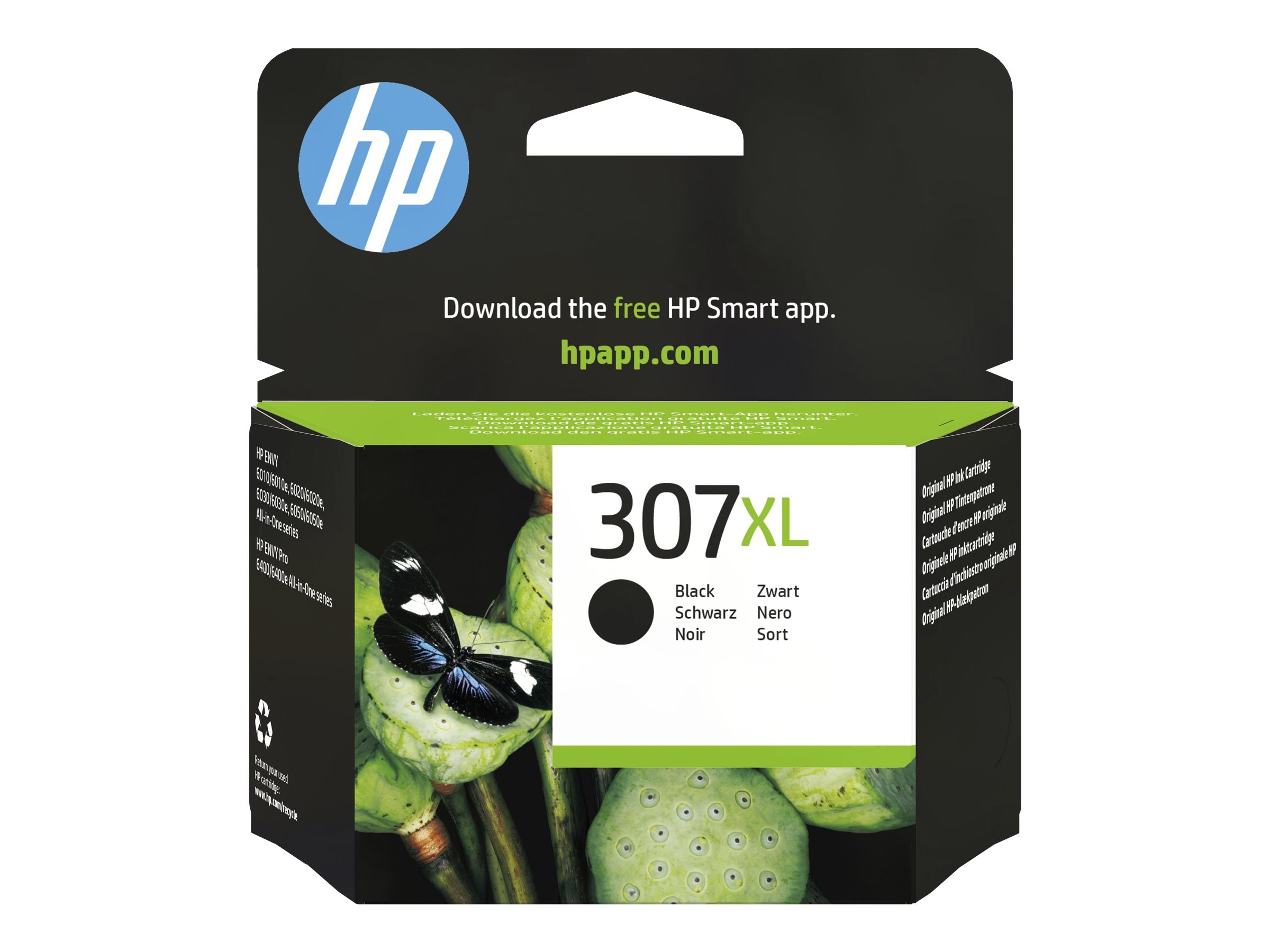 HP blækpatron 307XL emballage.