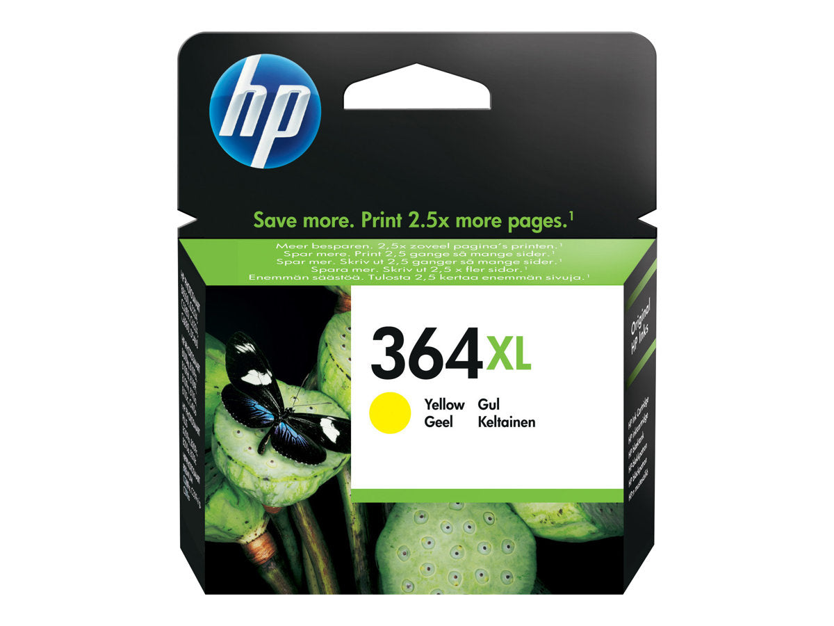 HP 364XL gul blækpatron emballage.